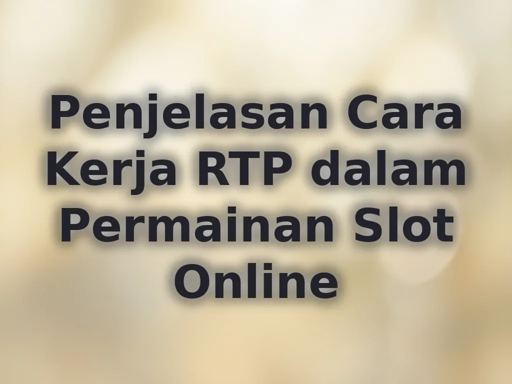 Penjelasan Cara Kerja RTP dalam Permainan Slot Online